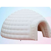 white inflatable dome tent